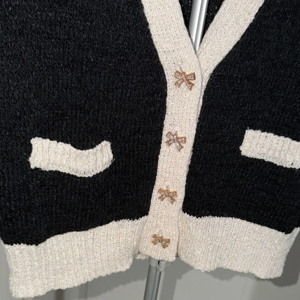 Altar'd State Black and Cream Cardigan